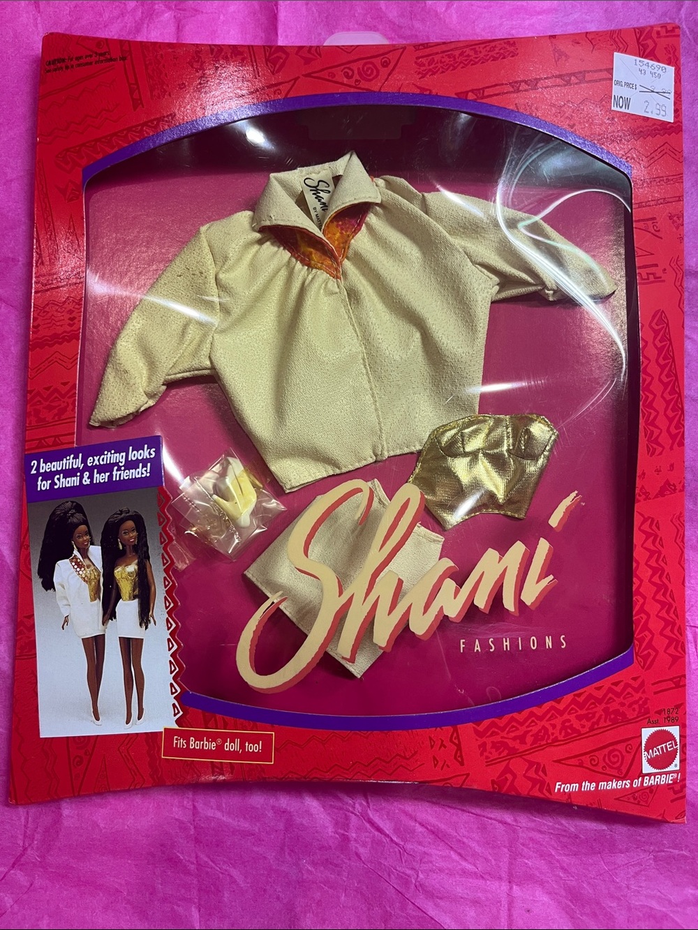 1991 vintage Mattel "Shani Fashions" set in Gold NRFB